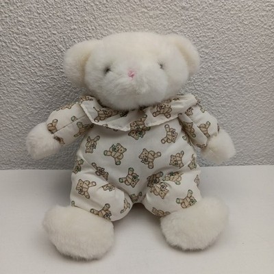 Vintage Carter's Classics Rattle Plush Bear Teddy Print Cloth Body Prestige Toy