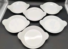 6 Porcelain Au Gratin Dishes White Handled