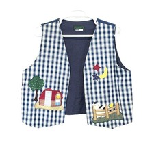 Vintage Foxwood Fashions Women's Cotton Farm Scene Amish Cottage Core Vest XL