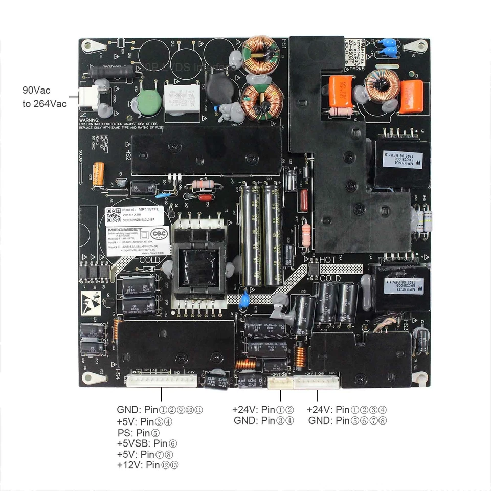 Power Supply Board 12V 24 V 5V Output Inverter Board Fit To 32" LCD Back light - Image 3 of 4