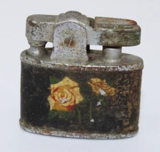 Vintage Ronson Metal Lighter Newark NJ Art Deco featuring Original Rose Design