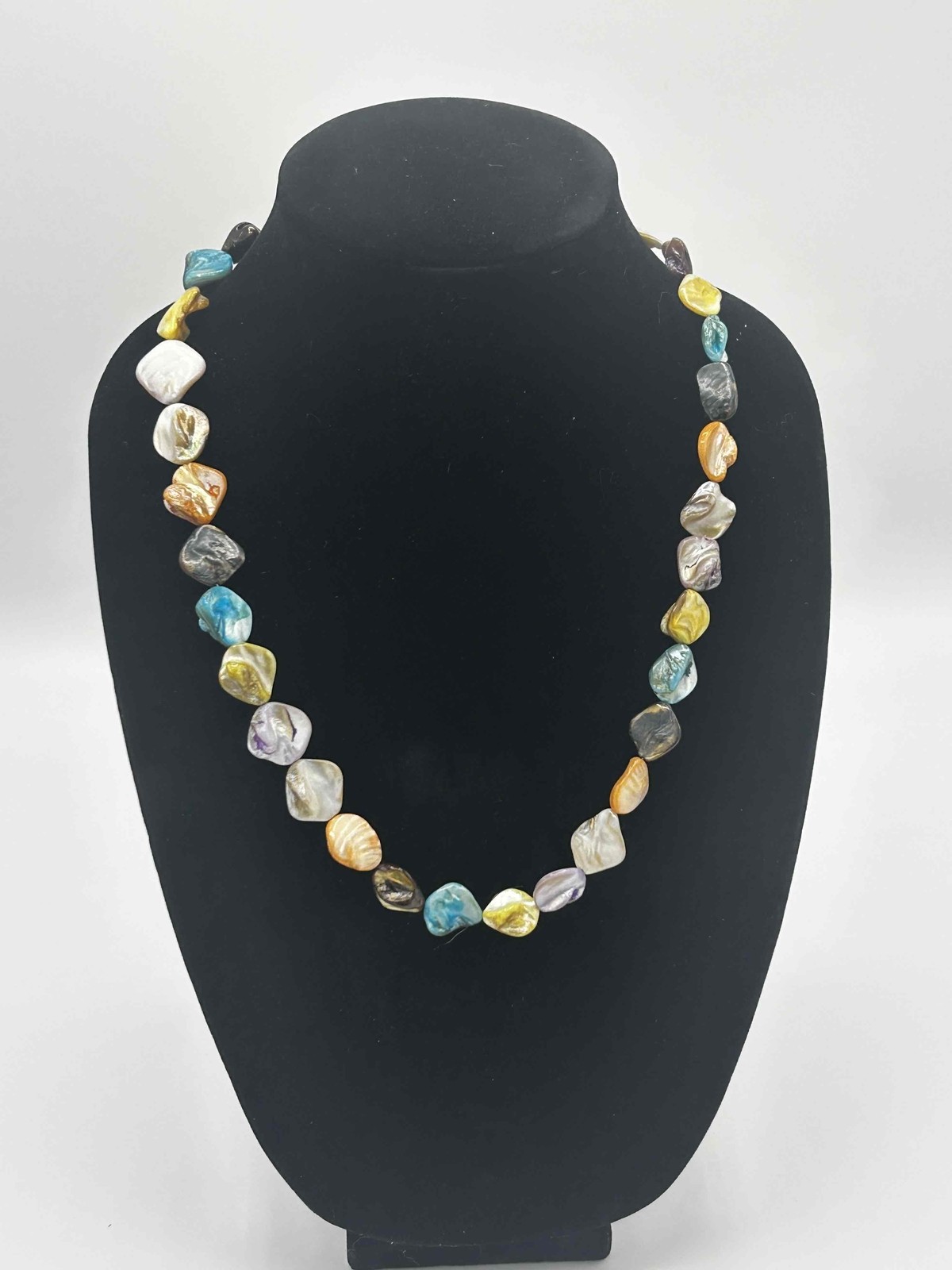Multicolor Boho Coin Pearl Beaded Necklace with Irregular Shaped Beads