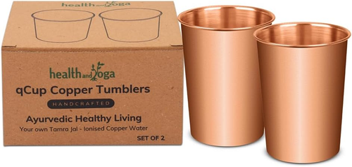 Qcup Pure Copper Tumblers for Drinking - Ayurvedic Health Pure Copper Cups – 2