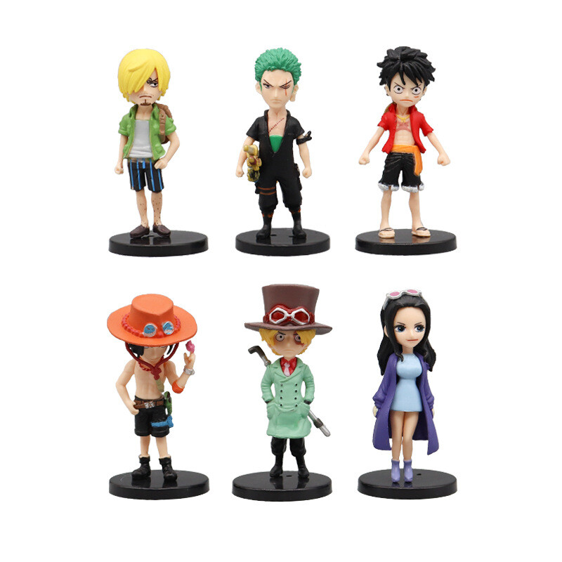 6pcs One Piece Mini Anime Figurine Luffy Sabo Zoro Robin Figure Model New 2 9 Ebay
