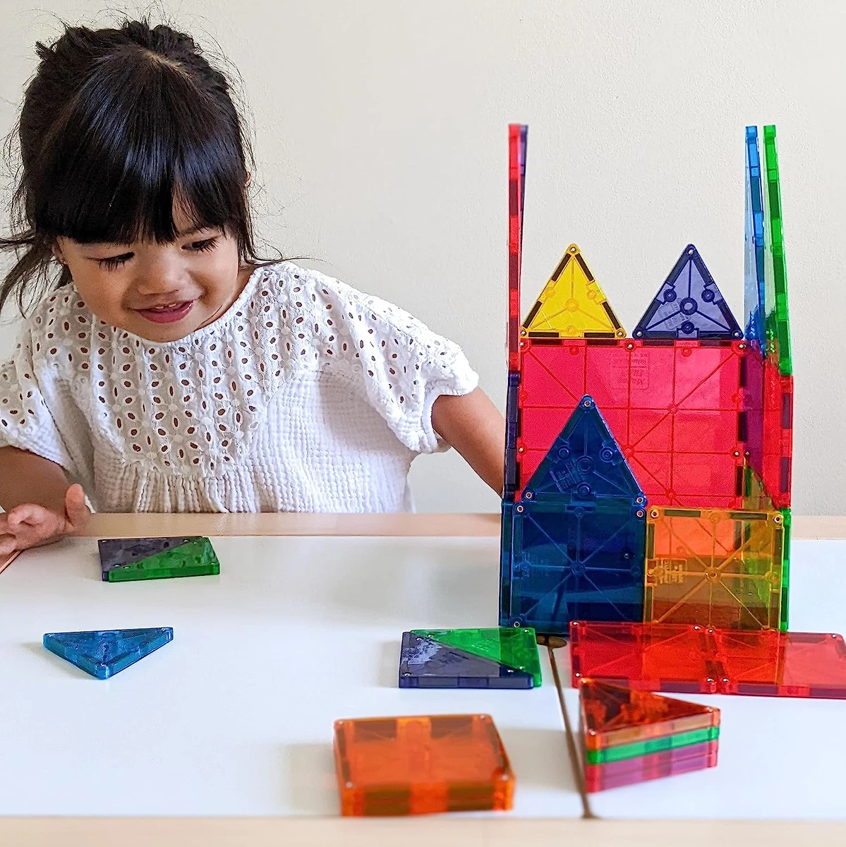 Magna Tiles Clear Colors 32 piece set For Ages 3 eBay