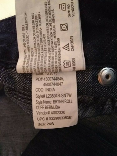 Bermuda jeans GLORIA VANDERBILT Santorini denim Brynn taglia 24W nuovo con etichette s485 - Foto 8 di 9