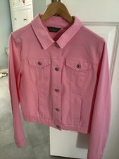 Ruth Langsford Pink Cotton Twill Denim Jacket Size 14 Worn Once Only 