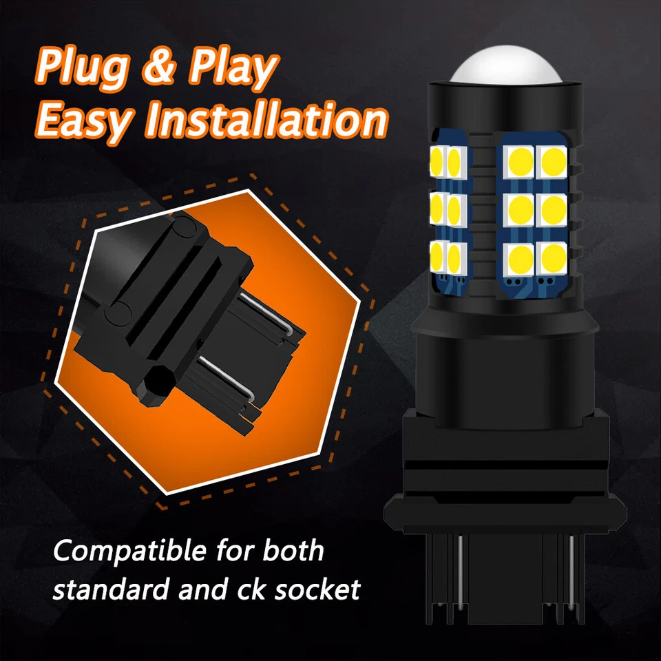 3157 High Super Bright Car LED Bulbs 3030 SMD Turn Signal/Brake/Tail Lights DRL - Image 4 of 4