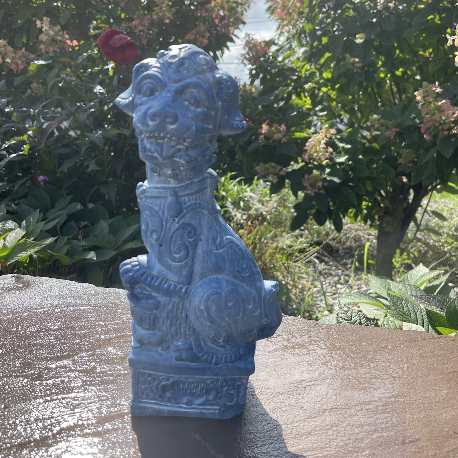 Outdoor Foo Dog Garden Statue Concrete Asian Fu Chinese Lion Lawn Ornament eBay