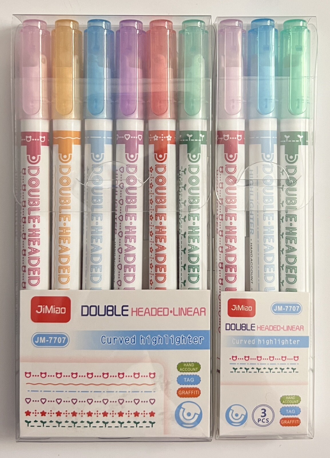 Markers Double Headed Pen Fine Tip & Roll Stamper NEW Set of 9-image