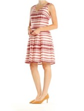 Ann Taylor Pink Striped Dress With Pockets Size 10