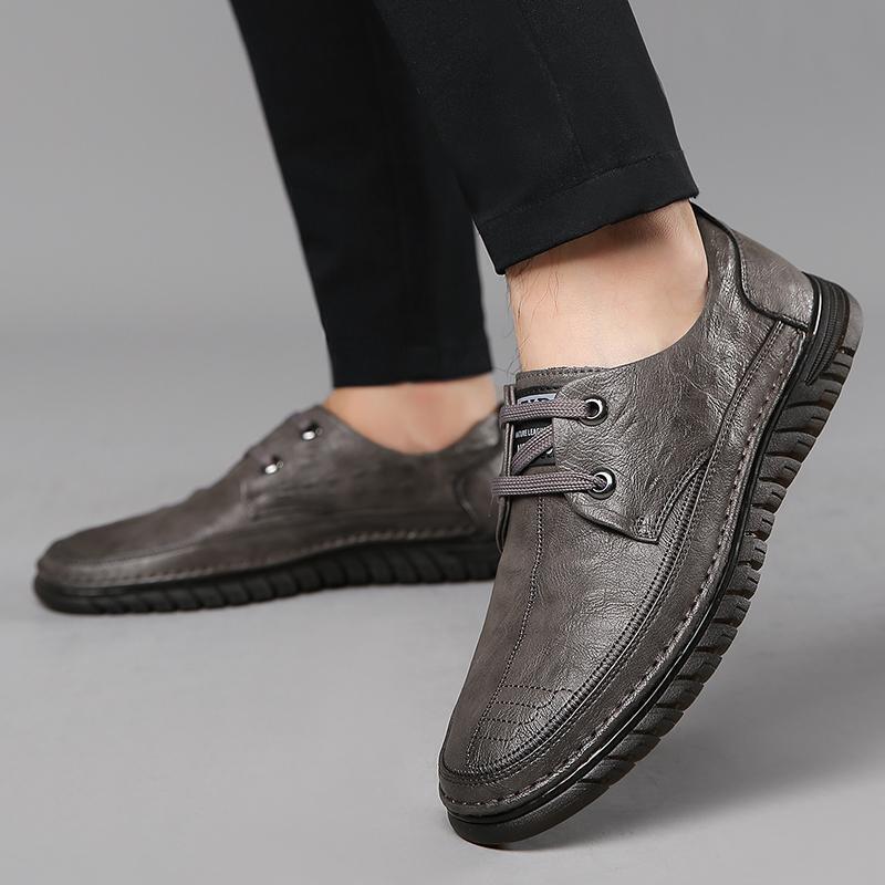 SAOLA Mocassino da uomo punta tonda con lacci piatti pompa solida britannico business formale Oxford