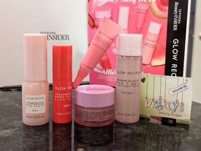GLOW RECIPE Glowy Skin BFFs 5 pc Set Dew Drops, Toner, Plum Plump, Bright Eyes