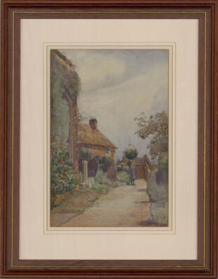 E.S.F. - Aquarell Aus Dem Frühen 20. Jahrhundert, Kirchhof