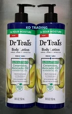 (2-Pk) DR TEAL'S Ceramide Avocado Oil GLOW HYDRATE BODY LOTION Cocoa Shea Butter