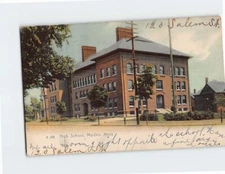 Postcard High School Malden Massachusetts USA