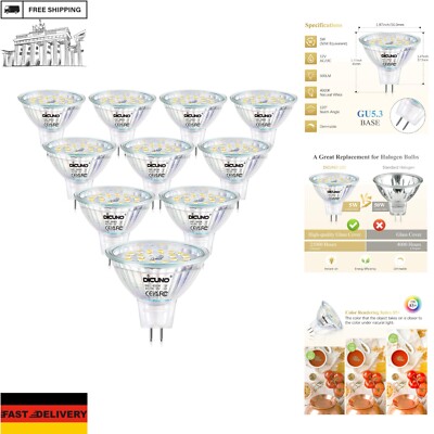 DiCUNO 5W GU5.3 LED Lampe, MR16 LED Spot dimmbar, Neutralweiß 4000K, 500LM, E...