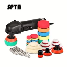 SPTA Mini Polishing Machine Buffer Rotary Polisher with Detail Pads Extension