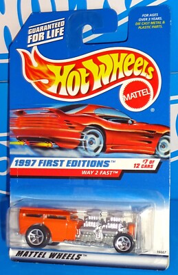 Hot Wheels 1997 First Editions #7 Way 2 Fast Orange Unpainted Thailand Base