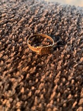 10k Yellow Gold Baby Ring With Monogram 0.4 Grams Sz .50