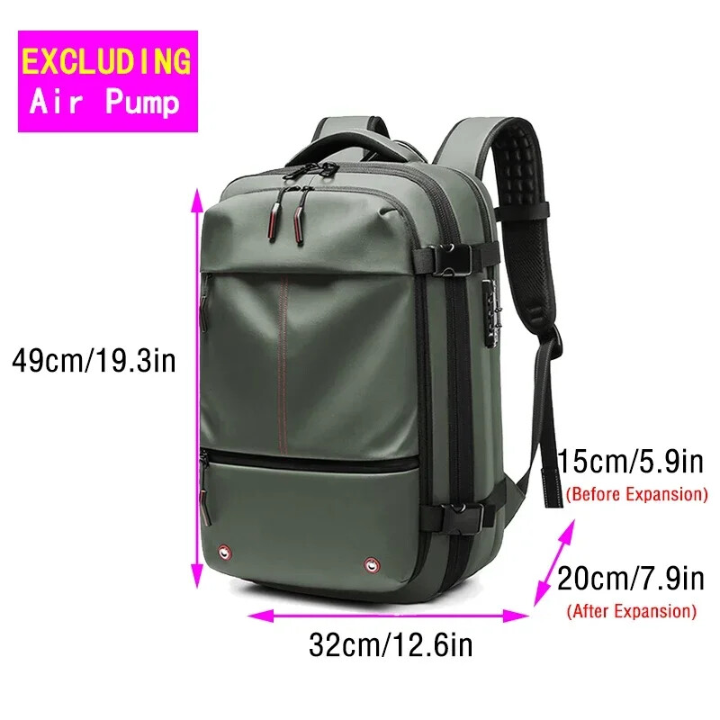 Mochila Hombre Bomba de Viaje 17 pulgadas Laptop Bolsa Almacenamiento Mochila Ampliable