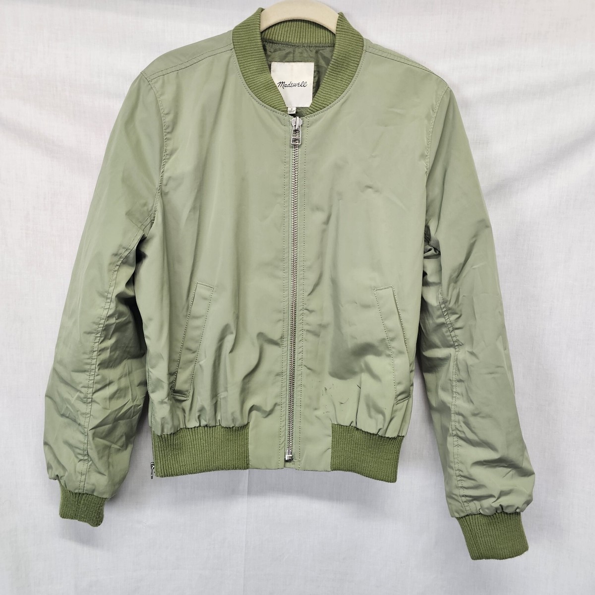 マミー Madewell Jacket Side-Zip Bomber Jacket Size M Green Womens | eBay