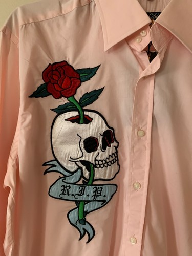 Edward Dada Men's Long Sleeve Cotton/Blend Pink Shirt Size M NWT - Picture 2 of 5