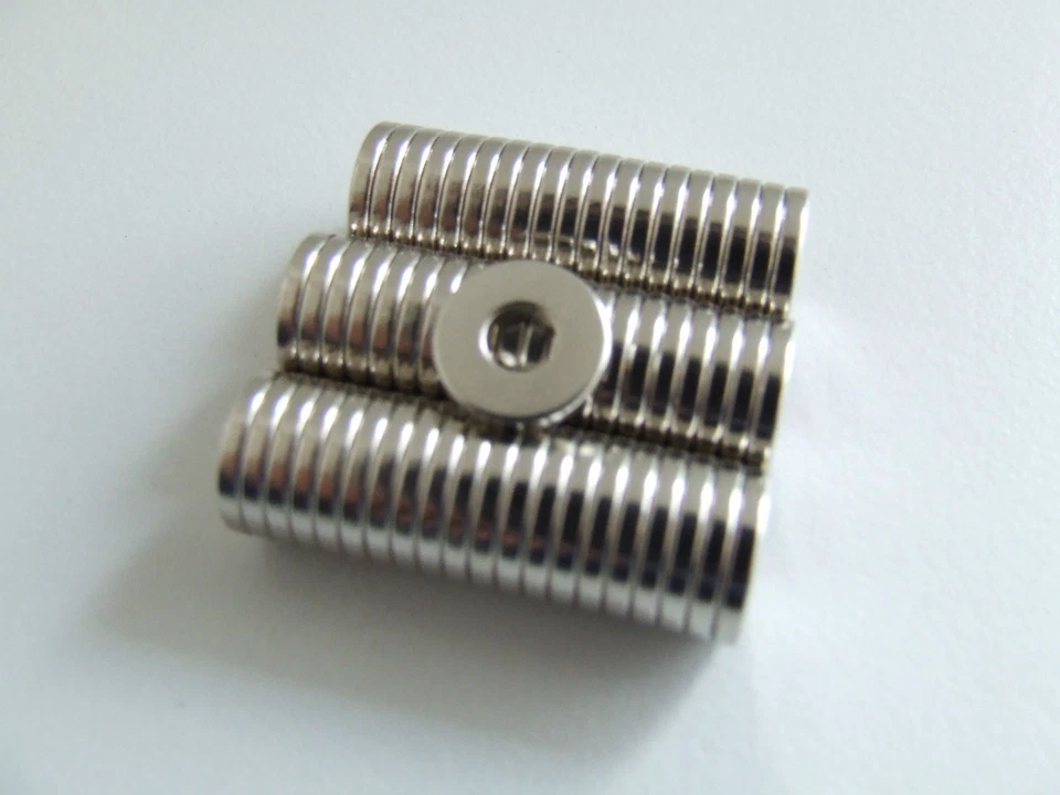 Neodym Magnet Starke Ringmagnet Ø10x1.5mm Bohrung Ø4mm Ni N38/N50 Menge wählbar
