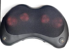 Black Shiatsu Pillow Massager with Heat Electric Pillow Back & Neck Massager