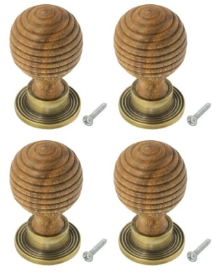 4 Stück Teak Messing Holz Holz Bienenstock Schrank Knöpfe groß Innenraum Schrank