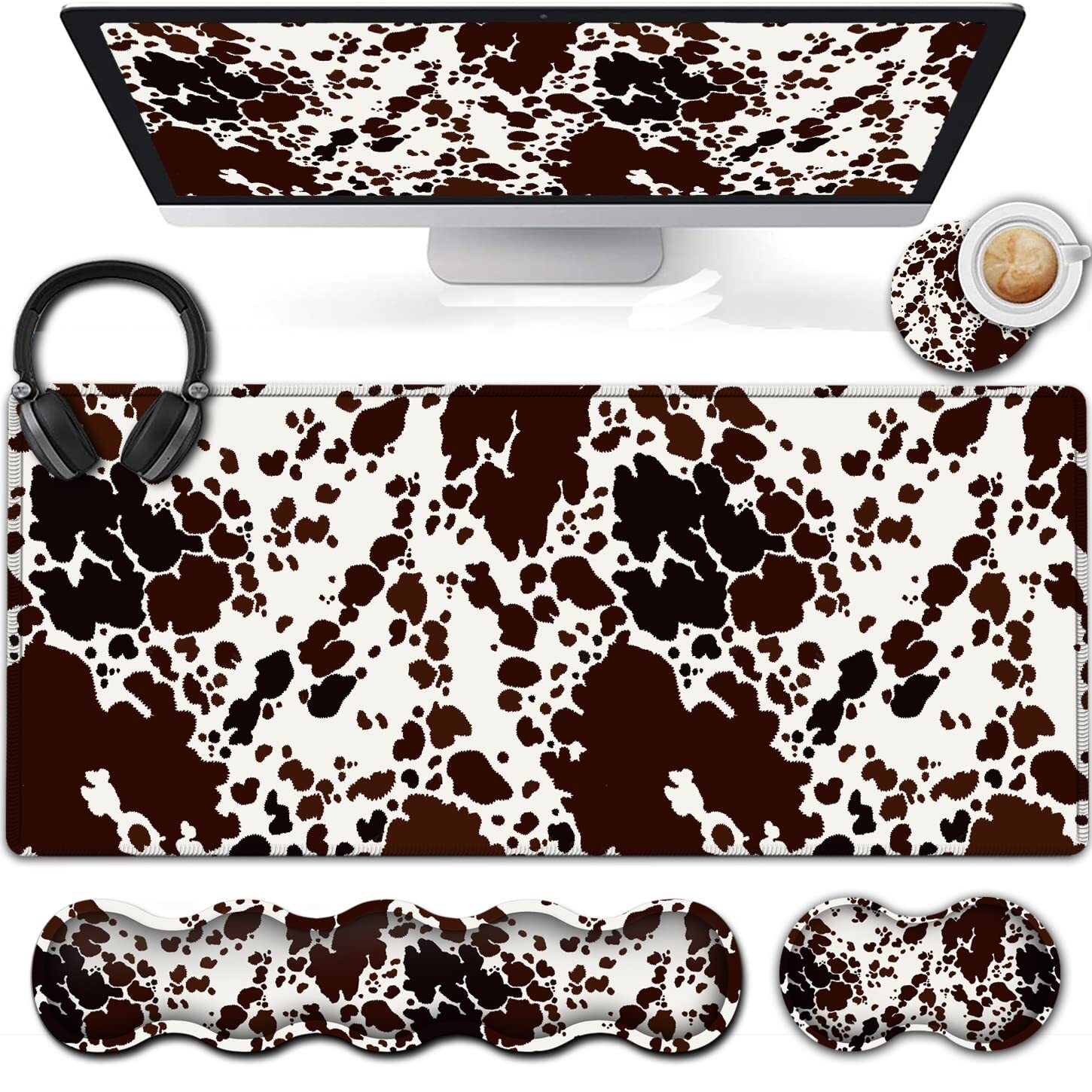 Ergonomic Memory Foam Keyboard Wrist Rest and Large Gaming Mouse Pad-image