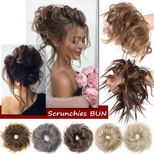 Messy Bun Haar Teil Echthaar Dutt Haargummi Haarverlängerung Haarknoten Haar DE - Bild 2 von 48