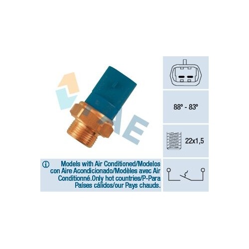 Interrupteur De Température FAE 37480 Pour Ventilateur De Radiateur - Démarrage à 75°C