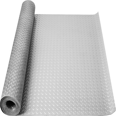 Garage Floor Mat Diamond Plate PVC Vinyl Flooring Rolls Non-Slip 2.5mm Thick