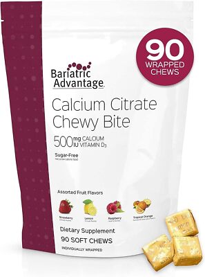 Bariatric Advantage Calcium Citrate Chewy Bites 90 Count Sugar Free 500 mg