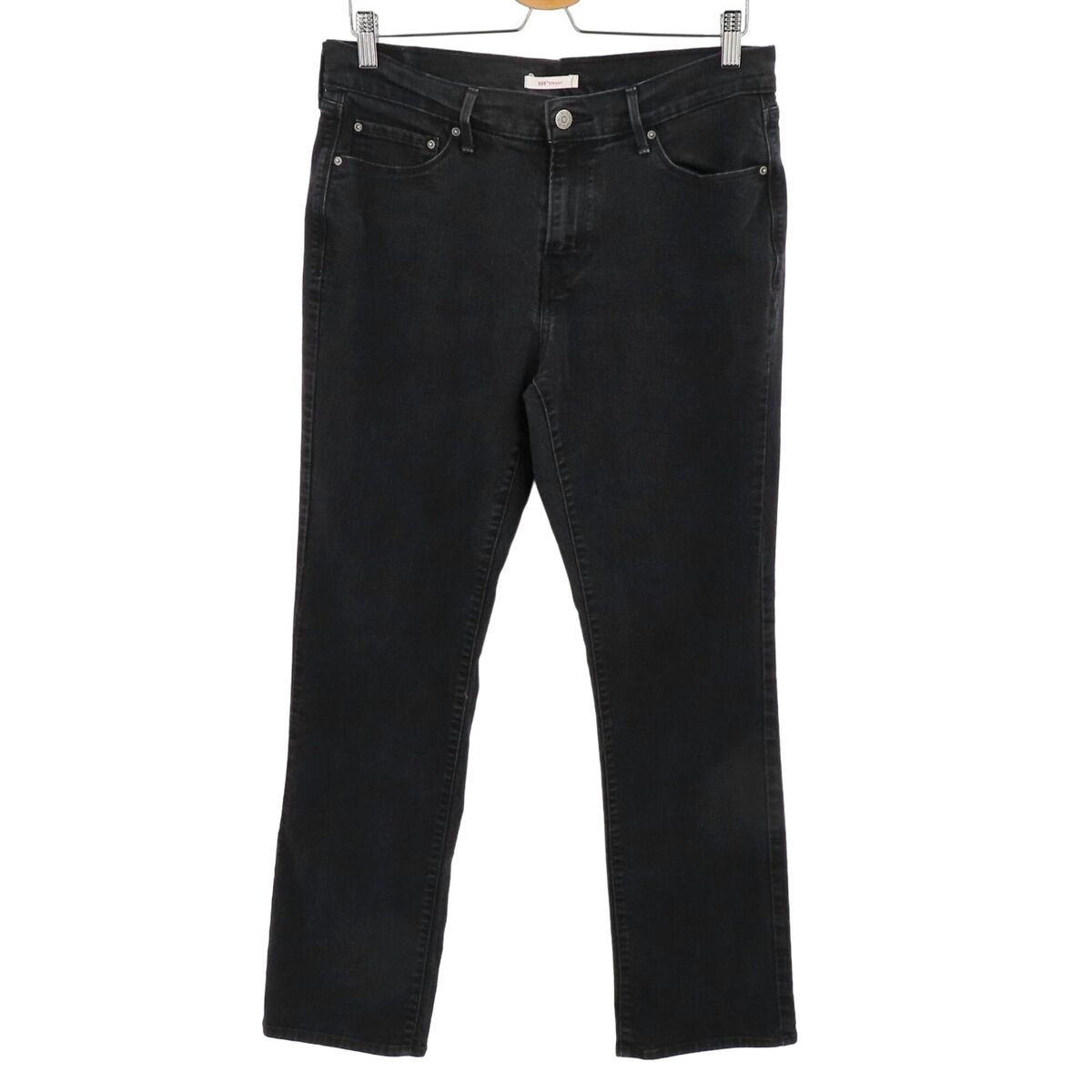 Levis Women 31 Straight 505 Solid Black Denim Jeans Pockets Levis Women 31 Straight 505 Solid Black Denim Jeans Pockets