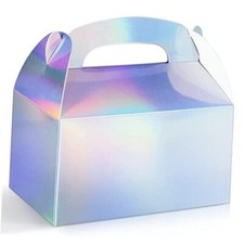 Party Treat Boxes, Iridescent Metallic Foil Gift Boxes- for Party Favors,