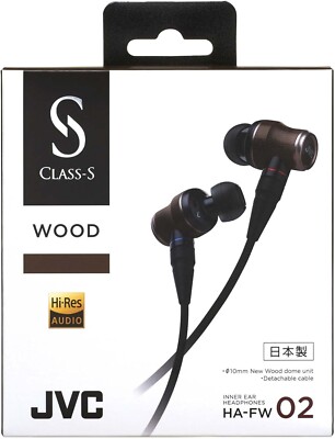 JVC HA-FW02 WOOD 02 inner Hi-Res Audio black In-Ear Headphones