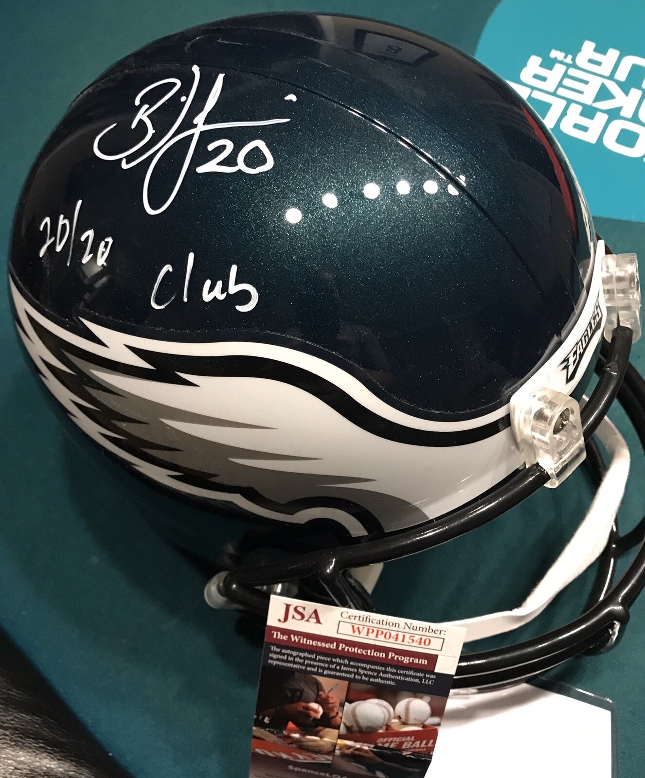 brian dawkins signed helmet
