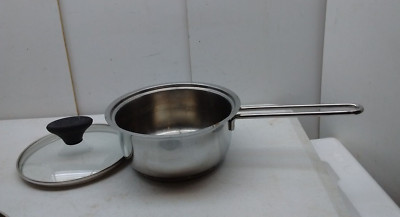Barazzoni Italy Stainless 2 Qt Saucepan Frying Saute Pot Casserole Lid All Heat