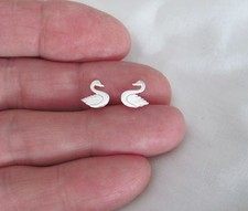 Sterling Silver 9mm swan post stud earrings.