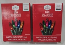 Holiday Time Incandescent Christmas String Light 21" Multicolor 100-Count 2 Pack