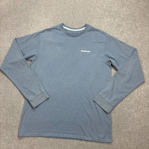 Patagonia Shirt Adult Small Blue Cool Hiking Trail Outdoors Responsibili-Tee Men - Picture 2 of 9