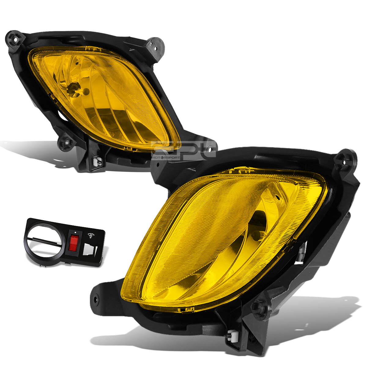 Fit 10-12 Coupe Bh/Gt Amber Lens Chrome Oe Bumper Driving Fog Light+Switch Pair