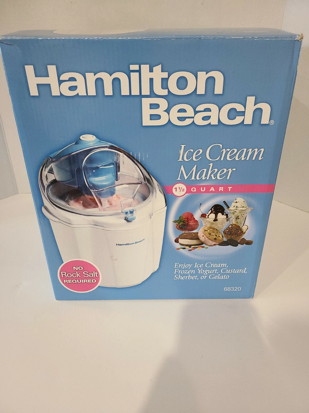 Hamilton Beach - Ice Cream Maker - Model 68320 - 1.5 Qt - NEW In Box - White