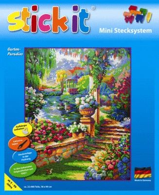 STICK IT® Mini Stecksystem Gartenparadies XXL-Motiv ca. 22.000 Teile mit XXL-Steckvorlage