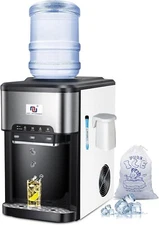 NUNET 3 in 1 Bullet Ice Maker Portable Ice/Hot/Cold water dispenser Machine