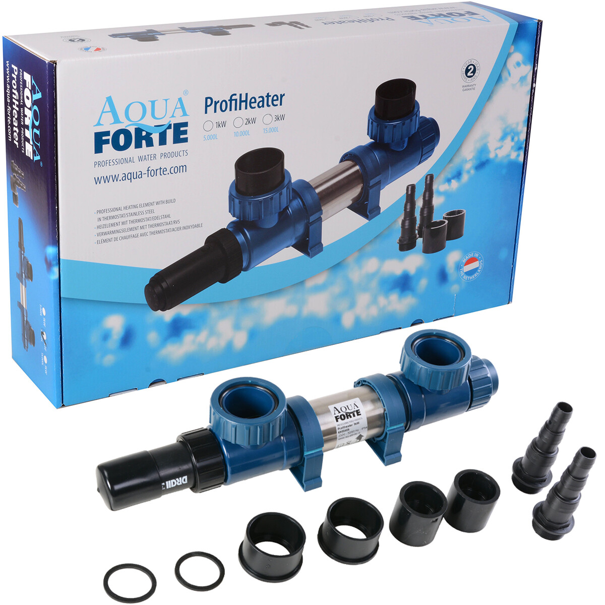 AQUAFORTE Profi Heater Edelstahl Teichheizer Koi Teich