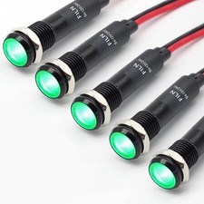 5Pcs 8MM 5/16'' led Indicator Light 12V 24V Metal Pilot Lamp Lights Aluminu...