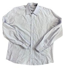 Valentino Button-Down Shirt Men’s 16/41 Blue White Plaid 100% Cotton